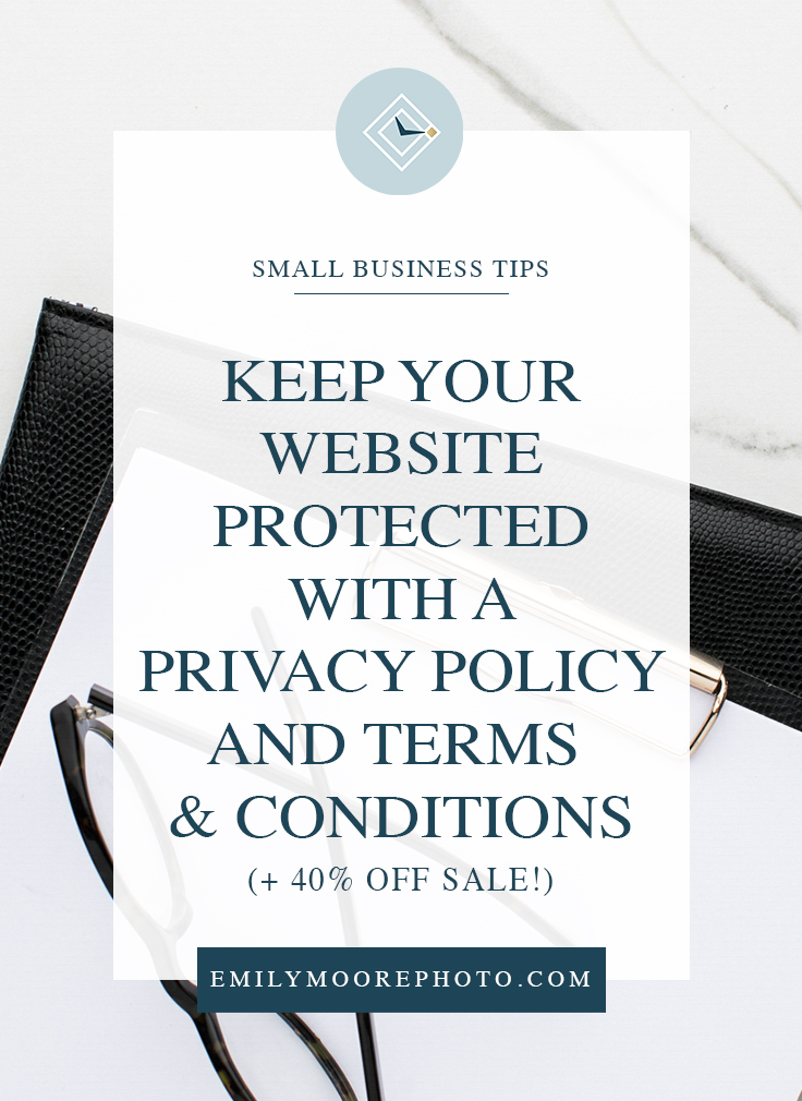 Keep Your Website Protected with a Privacy Policy and Terms & Conditions | GDP Ready Templates | 40% OFF | Emily Moore | Private Photo Editor